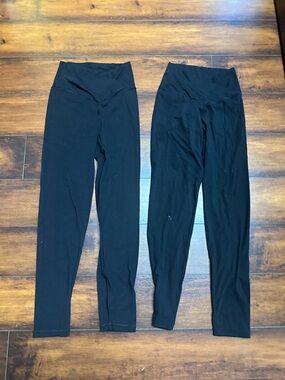 OFFLINE by aerie Black High-Waist V-Cut Leggings (Pair) SMALL